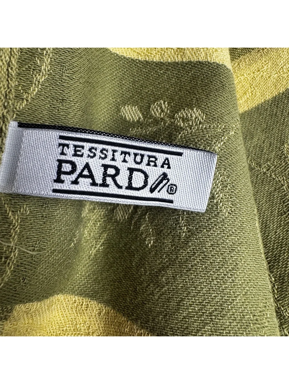 Vintage Tessitura Pardi Set of 4 Olive Green Cotton Napkins 20 Inch Table Linens